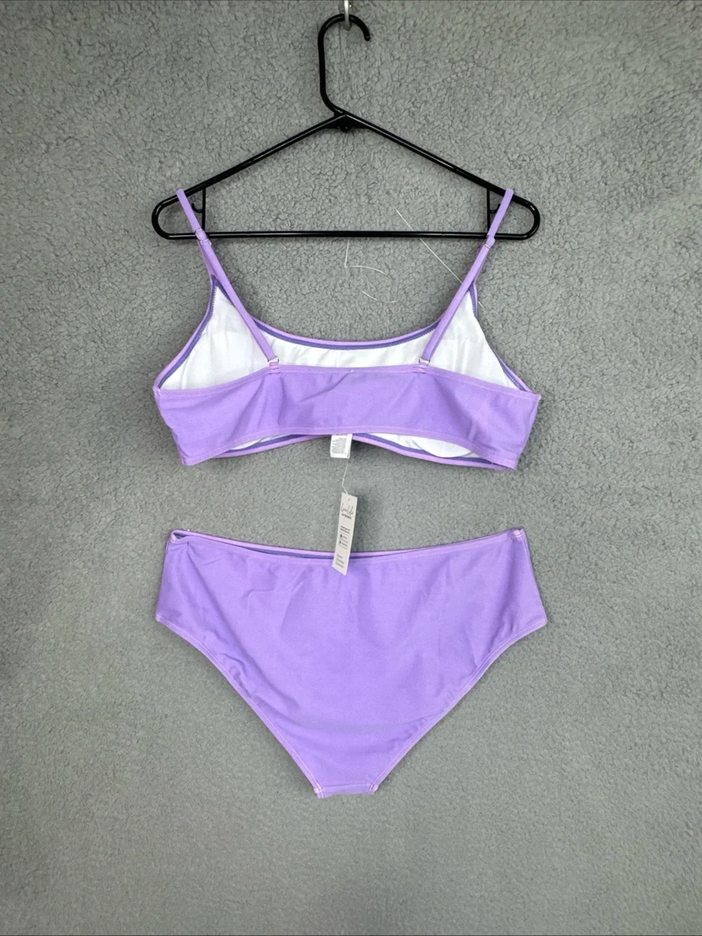 Cupshe Two Piece Swimsuit Bracelet/Full Coverage Bottom Purple Womens Sz XL NWT